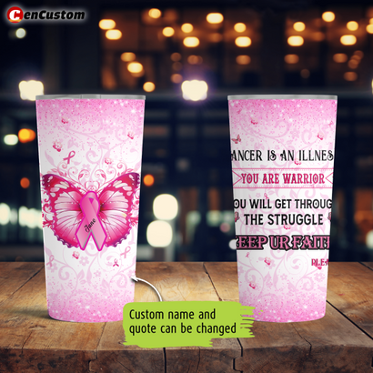 You Are Warrior Breast Cancer Awareness Personalized Tumbler