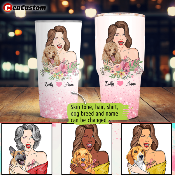 Don't Let Friends Fight Cancer Alone Breast Cancer Awareness Personalized Tumbler