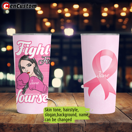 Cancer Can't Beat Me Breast Cancer Awareness Personalized Tumbler
