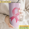 Cancer Can't Beat Me Breast Cancer Awareness Personalized Tumbler