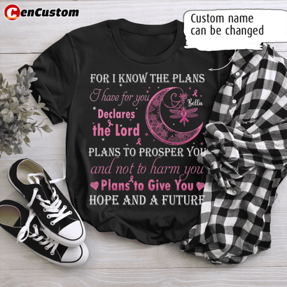 Plans To Give You Hope And A Future Breast Cancer Awareness Personalized Shirt
