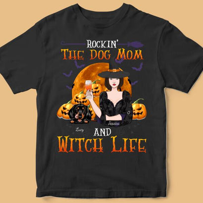 Rockin' The Dog Mom And Witch Life Halloween Personalized Shirt