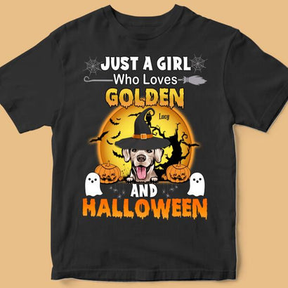 Just A Girl Who Loves Dog And Halloween Personalized Shirt