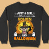 Just A Girl Who Loves Dog And Halloween Personalized Shirt