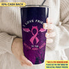 Love Breast Cancer Warrior To The Moon And Back Halloween Personalized Tumbler