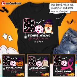 Boo! Scare Away Cancer Breast Cancer Awareness Personalized Shirt