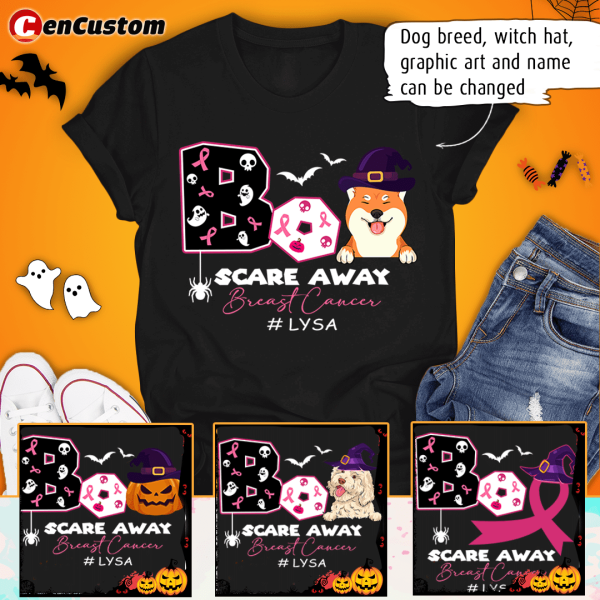 Boo! Scare Away Cancer Breast Cancer Awareness Personalized Shirt