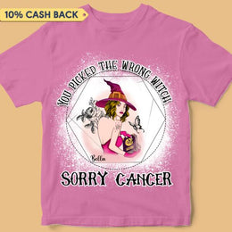 You Picked The Wrong Witch Breast Cancer Awareness Halloween Personalized Shirt