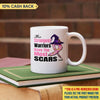 The Strongest Warriors Have The Most Scars Breast Cancer Awareness Halloween Personalized Mug