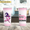 The Strongest Warriors Have The Most Scars Breast Cancer Awareness Halloween Personalized Tumbler