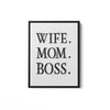 Wife Mom Boss Framed Matte Canvas